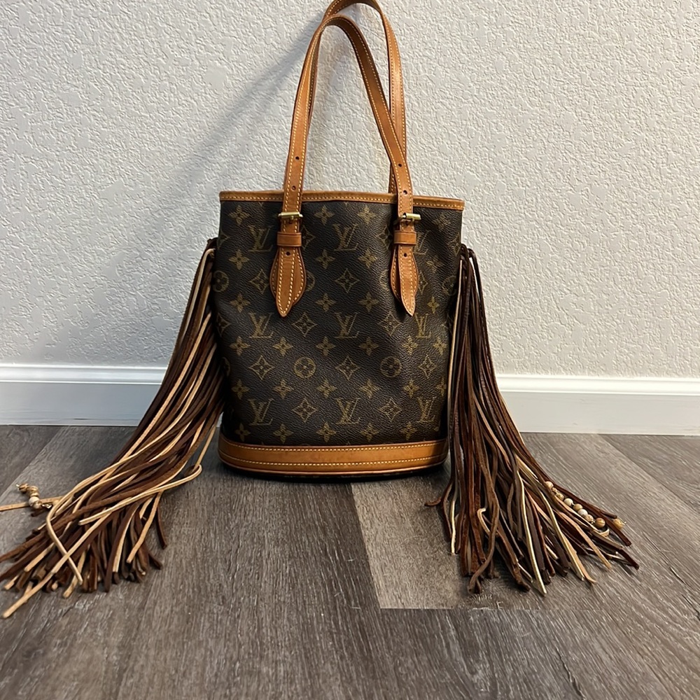 Petite French LV boho tote bag